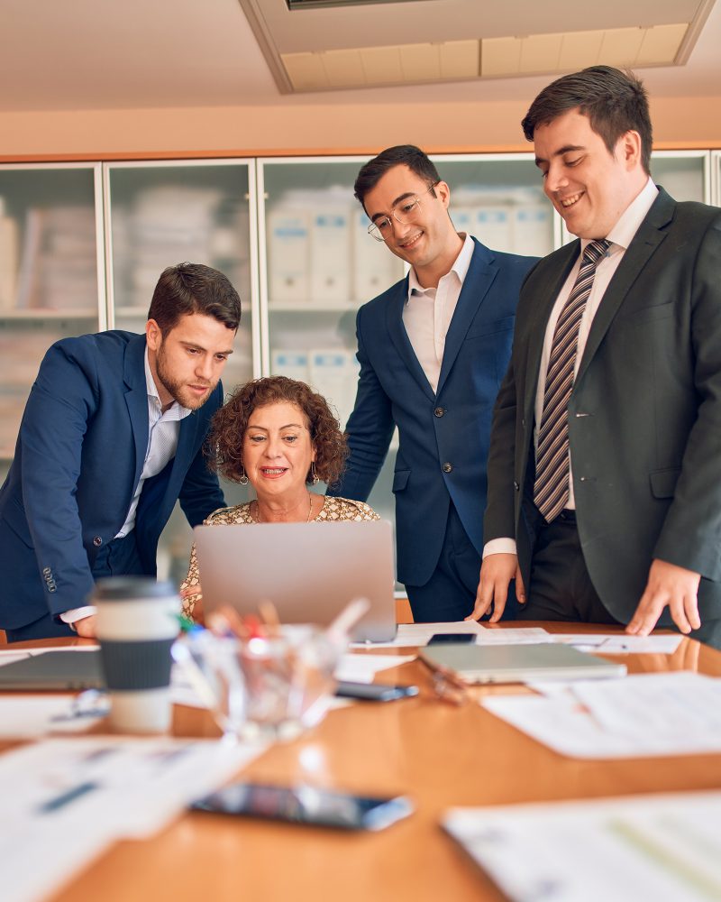 Business lawyers workers meeting at law firm office. Professional executive partners working on finance strategry at the workplace